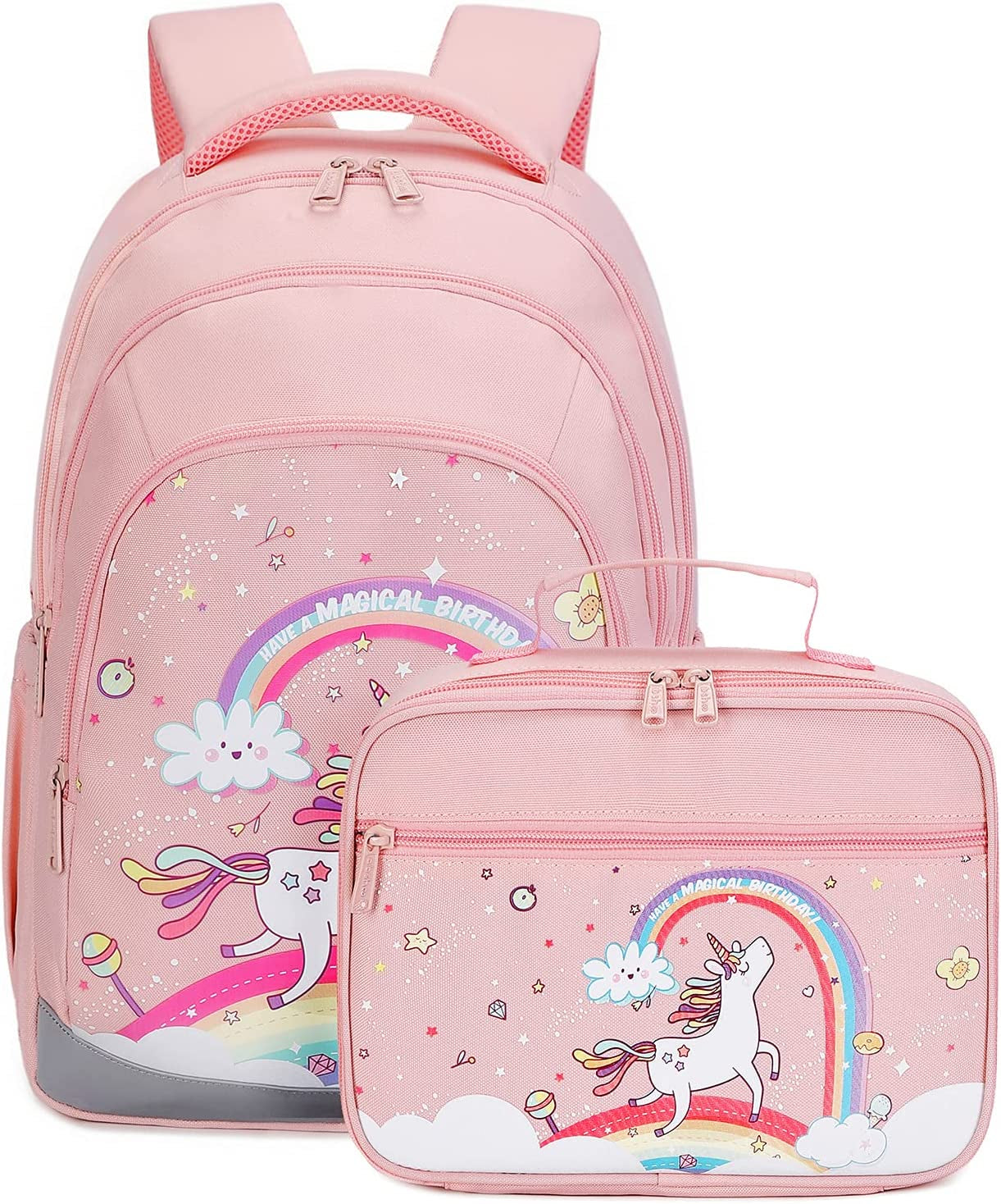 Pink Rainbow Unicorn Backpack Set with Matching Lunch Box Buy Me Unicorns