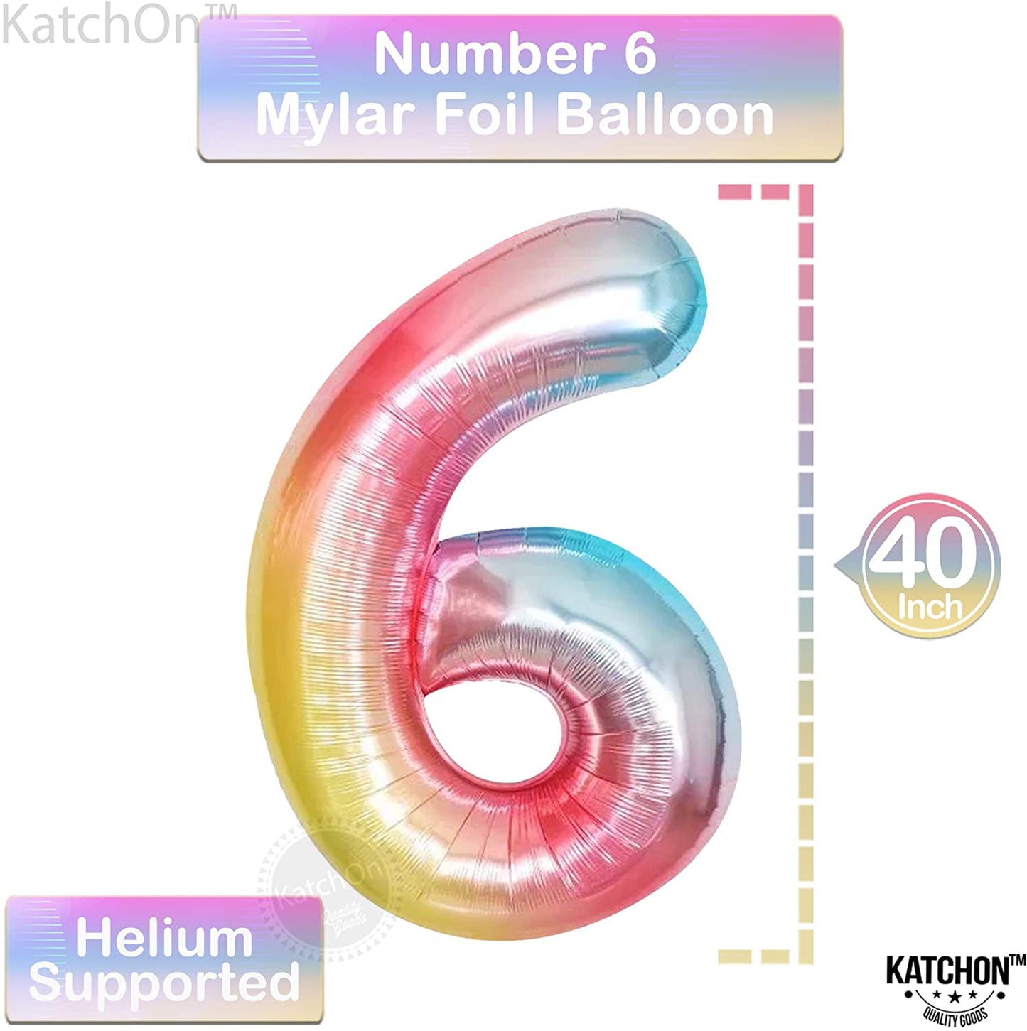 , Unicorn 6Th Birthday Decorations for Girls - Glitter Six Banner, Number 6 Balloon, 40 Inch | Unicorn Balloons, 43 Inch | Unicorn Birthday Decorations for Girls | Unicorn Party Decorations