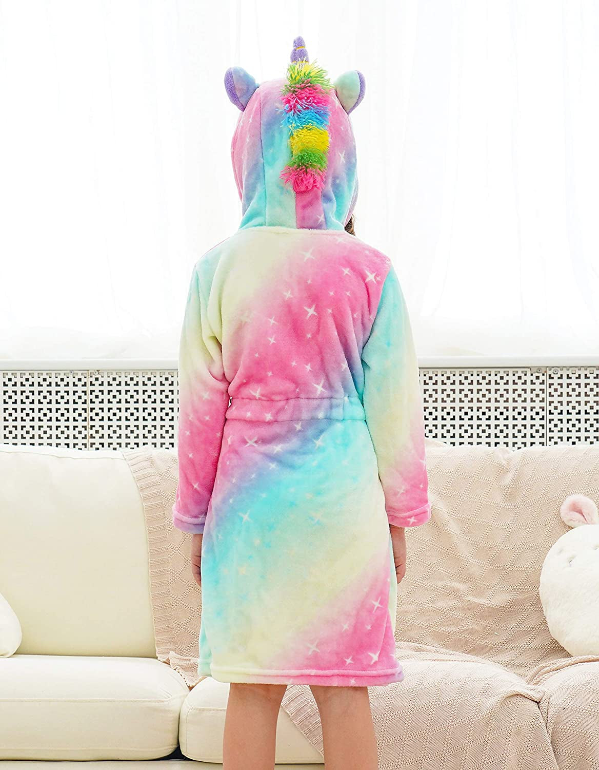 Soft Unicorn Hooded Galaxy Bathrobe - Unicorn Gifts for Girls