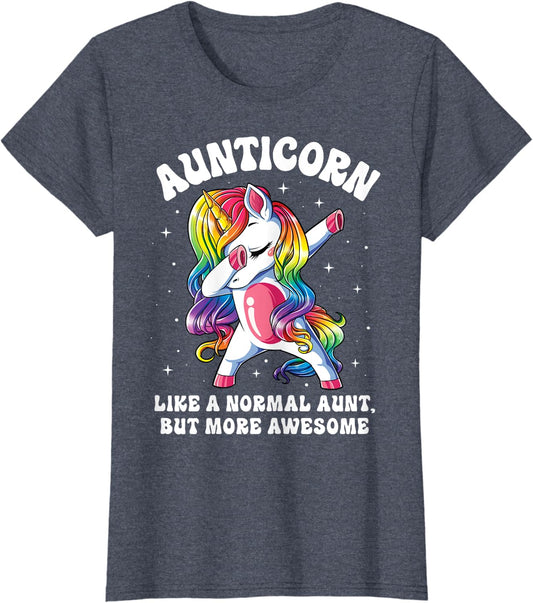 Aunticorn like Normal Aunt but More Awesome Dabbing Unicorn T-Shirt