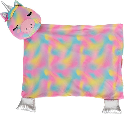 Plush Animal Pillow Case for Kids, 3D Design Fun Decorative Pillow Sham, Oeko TEX Certified, Standard Sized Lounge Pillow for Boys and Girls, Unicorn, Multicolor