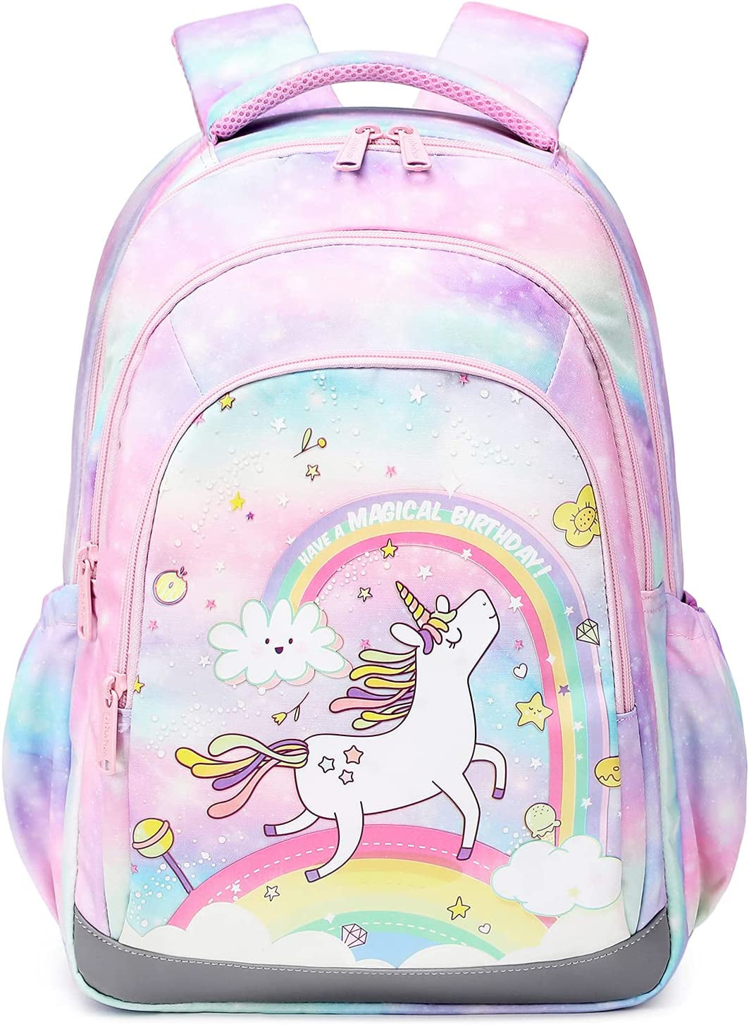 Cute Kids Backpack for Girls Kindergarten Elementary Unicorn School Backpacks Set with Lunch Box (Unicorn Rainbow)