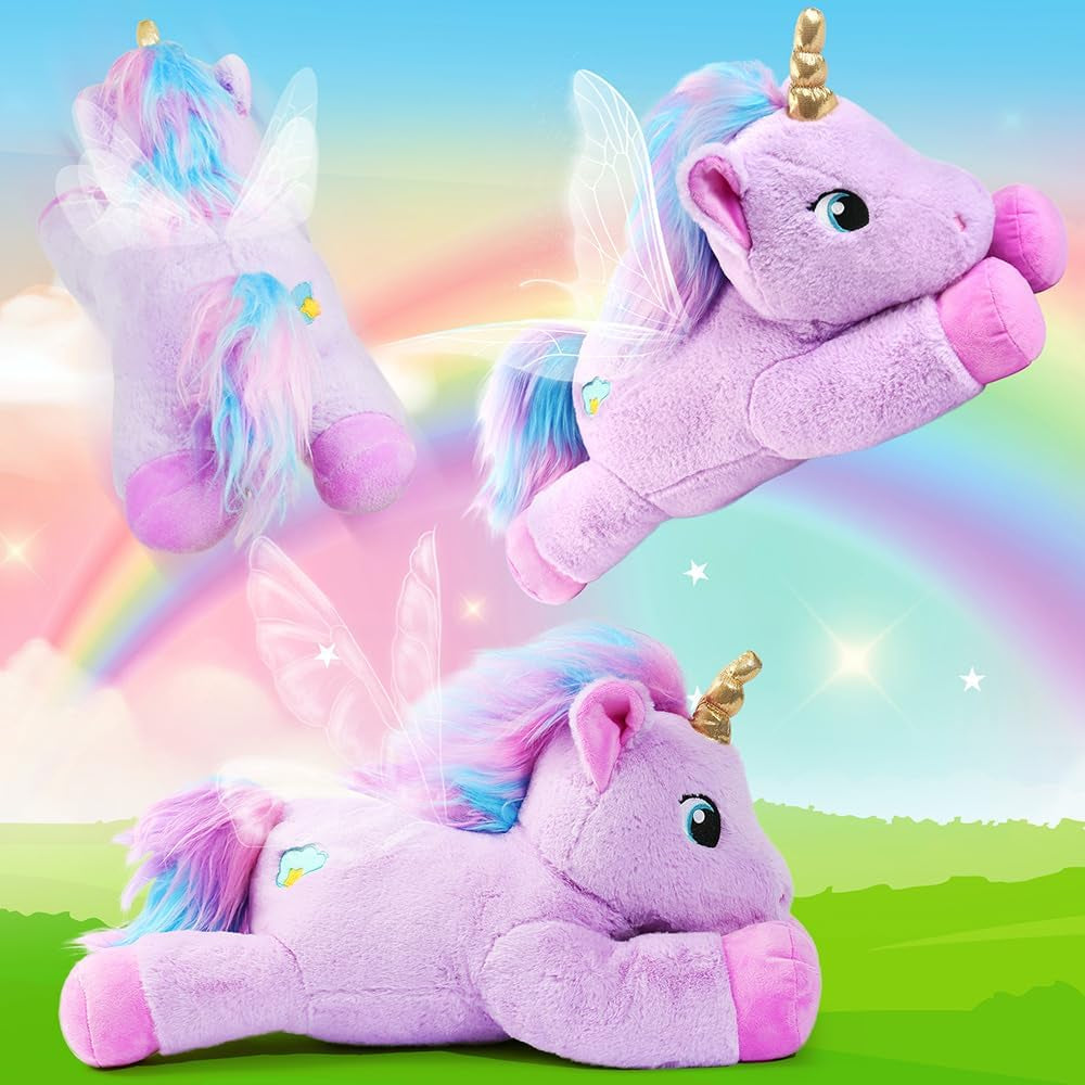 Unicorn Stuffed Animal, Large 18" Purple Unicorn Plush, Soft Unicorn Toy Gifts for Girls, Kids