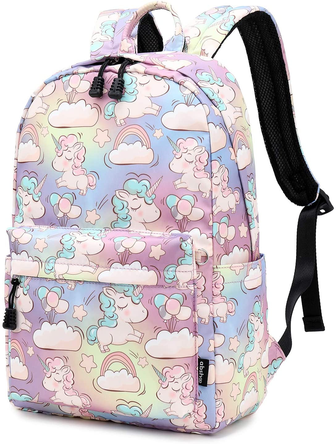 Cute Lightweight School Boobag Kids Unicorn Backpacks for Girls Backpacks with Lunch Bag (B Unicorn Rainbow)