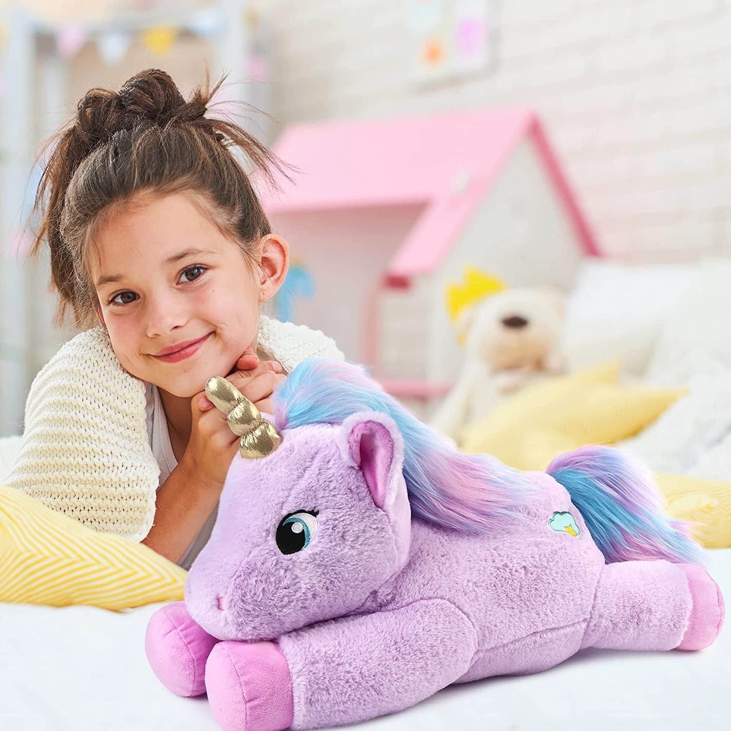 Unicorn Stuffed Animal, Large 18" Purple Unicorn Plush, Soft Unicorn Toy Gifts for Girls, Kids