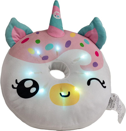 Light up Pillow for Kids, Plush Led Night Light for Boys and Girls, Oeko TEX Certified, Toddler’S Light up Sleeping Toy, Unicorn Donut