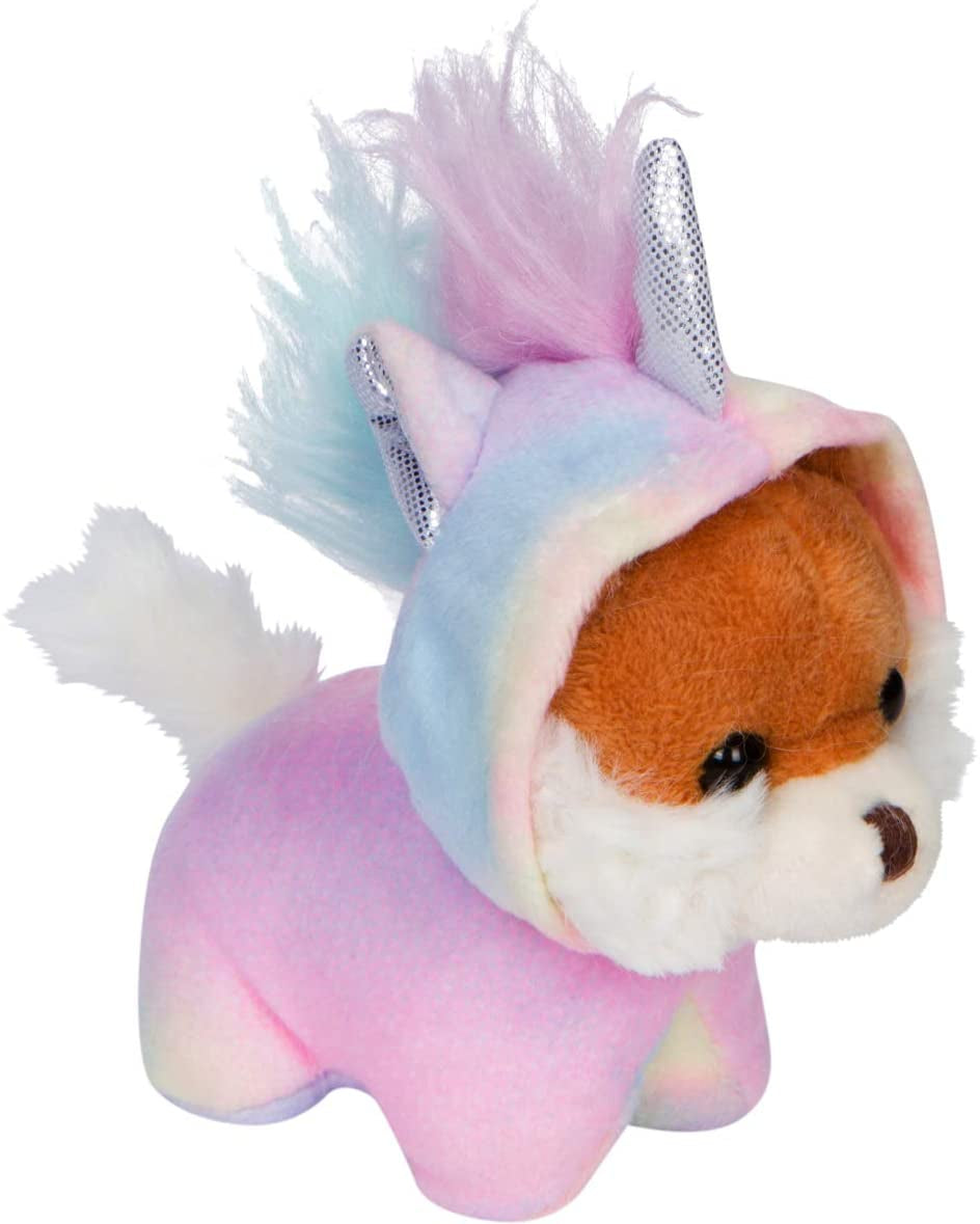 Dog Stuffed Animal - Mama Puppy and 4 Babies Dressed in Removable Rainbow Unicorn Hoodie - Soft and Snuggly Stuffed Puppy Ideal for Hugging and Cuddling