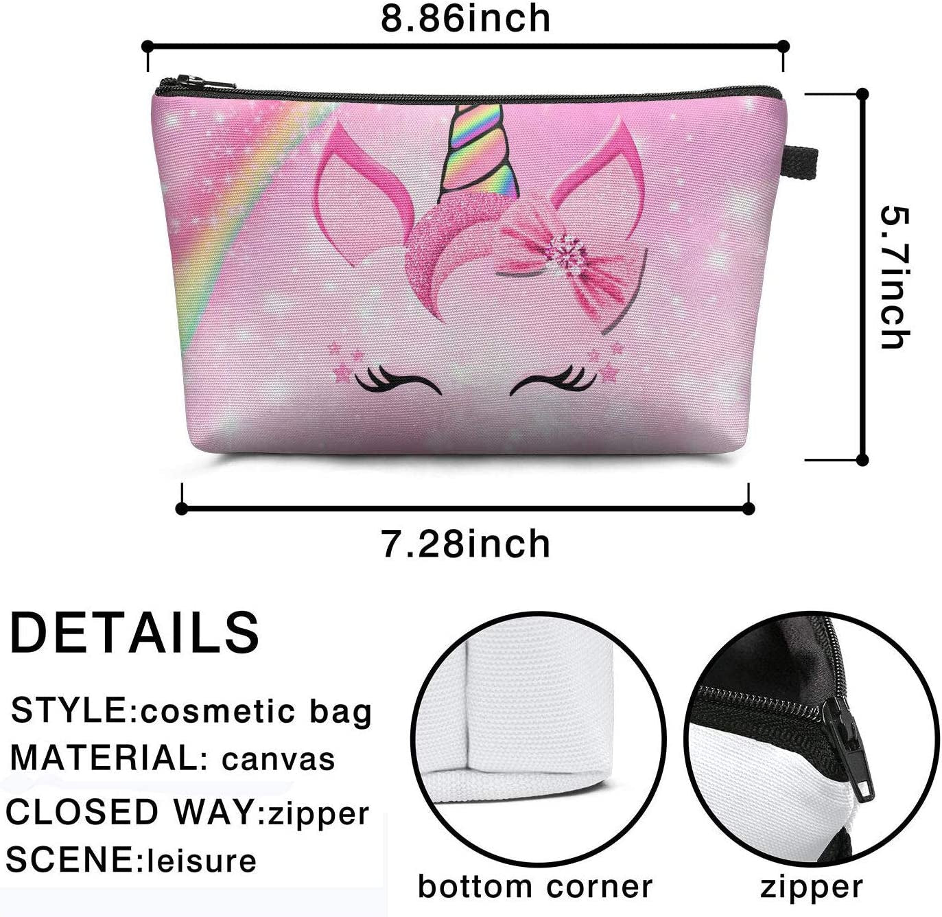 "Magical Unicorn Gift Set for Girls - Includes Drawstring Backpack, Makeup Bag, Jewelry, Necklace, Hair Ties, and Coin Purse - Perfect Birthday Surprise!"