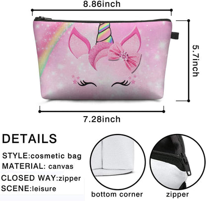 "Magical Unicorn Gift Set for Girls - Includes Drawstring Backpack, Makeup Bag, Jewelry, Necklace, Hair Ties, and Coin Purse - Perfect Birthday Surprise!"