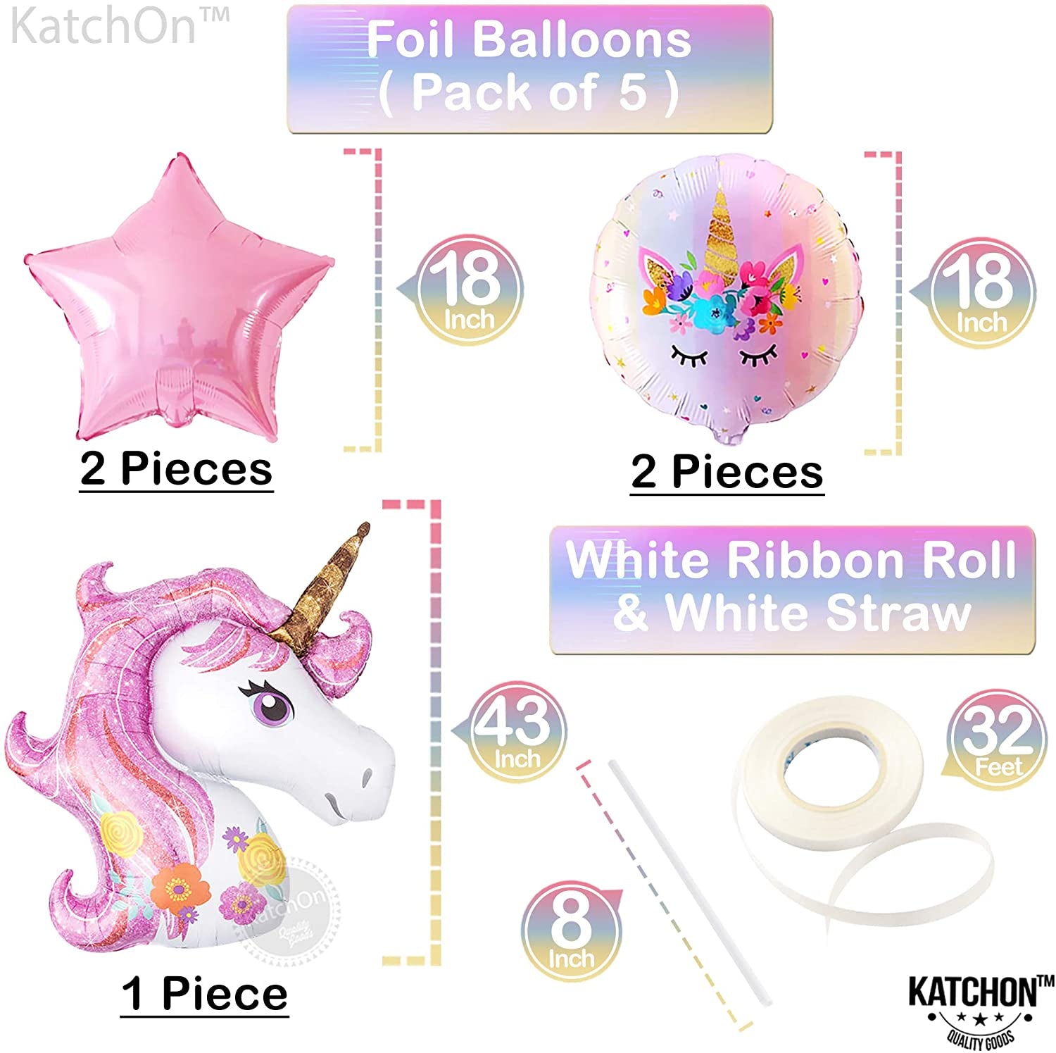 , Unicorn 6Th Birthday Decorations for Girls - Glitter Six Banner, Number 6 Balloon, 40 Inch | Unicorn Balloons, 43 Inch | Unicorn Birthday Decorations for Girls | Unicorn Party Decorations