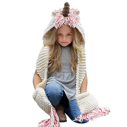 Crochet Unicorn Hood With Scarf