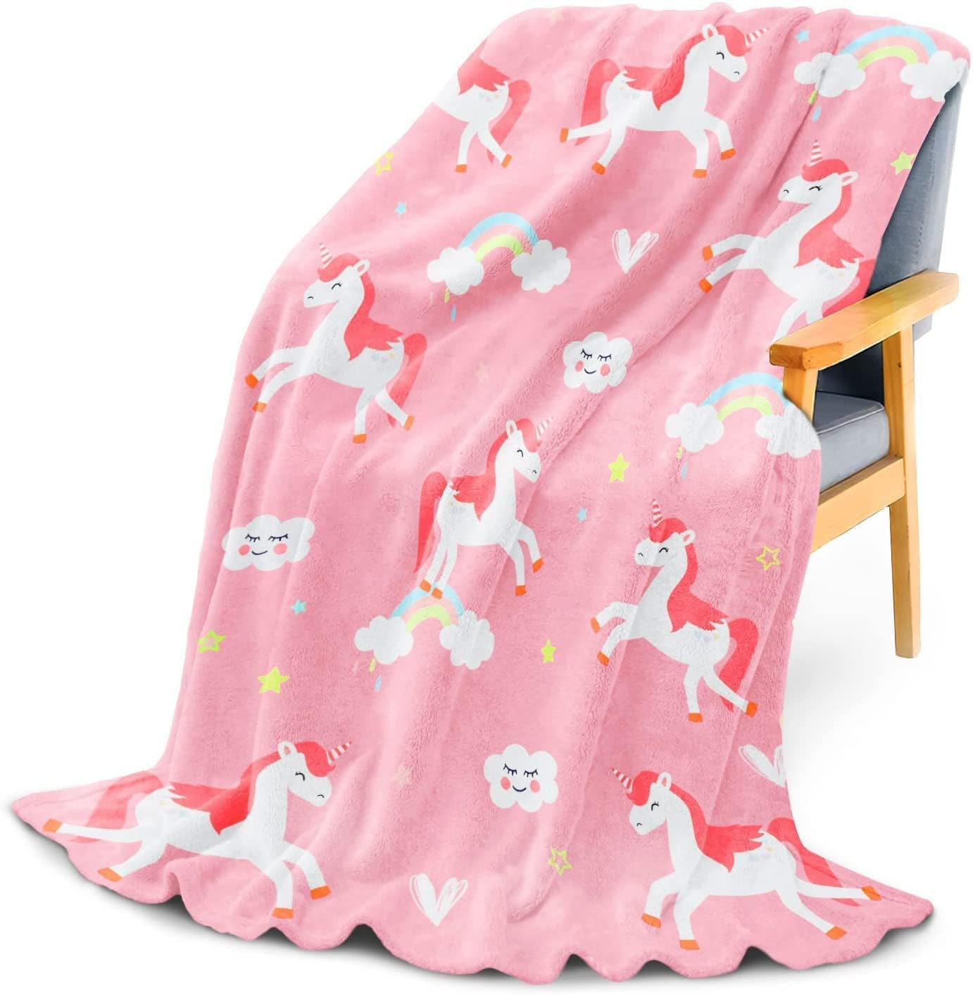 Unicorn Blanket for Girls Cute Kids Fleece Unicorn Throw Blanket Unicorns Gifts for Kids Birthday Christmas, Unicorn Decor for Girls Room 40X50 Inch