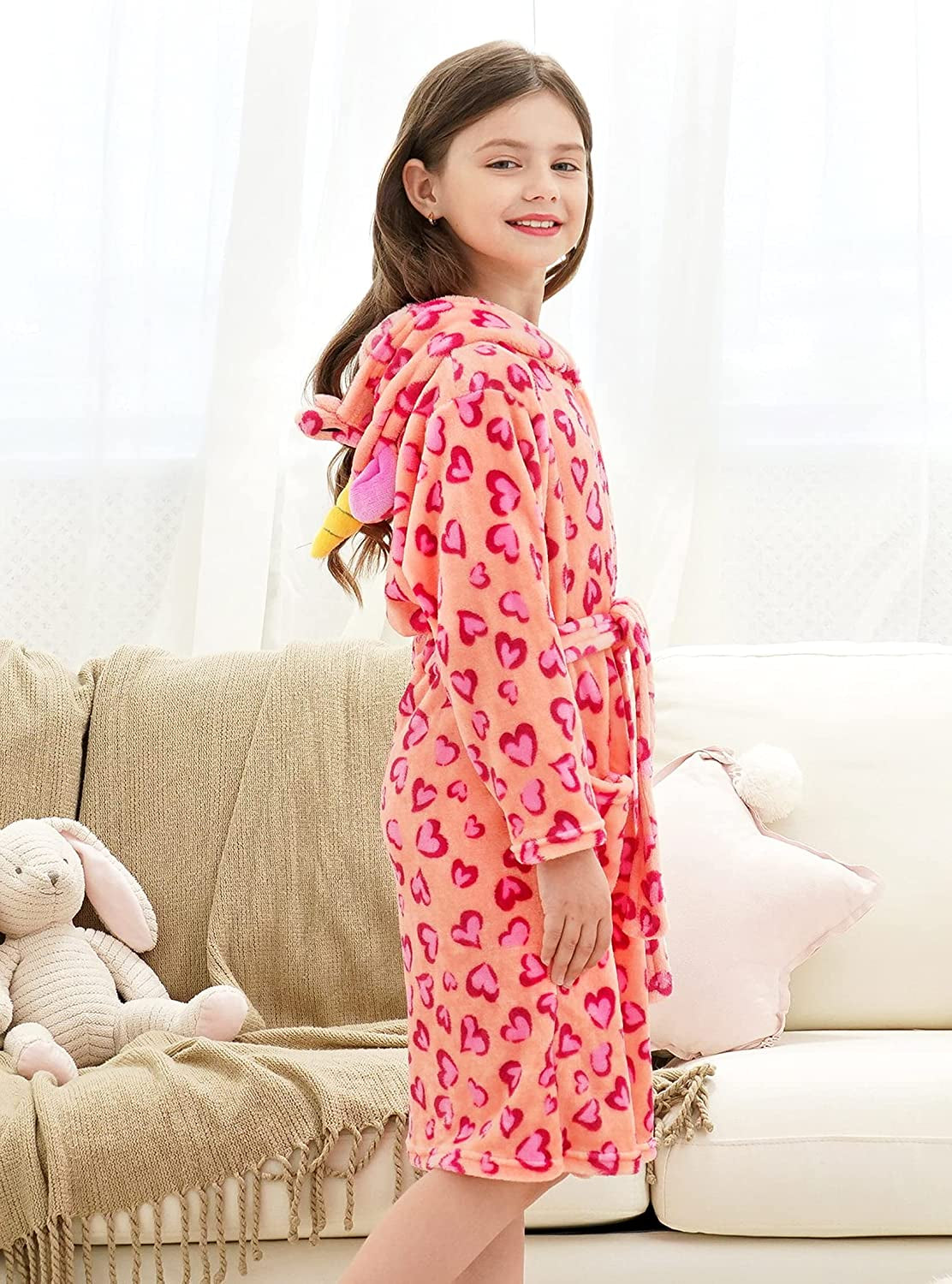 Soft Unicorn Hooded Bathrobe Sleepwear - Unicorn Gifts for Girls